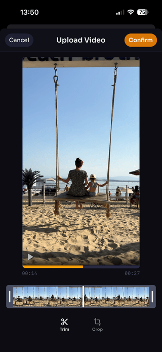 Screenshot presenting upload screen within WithSubtitles app