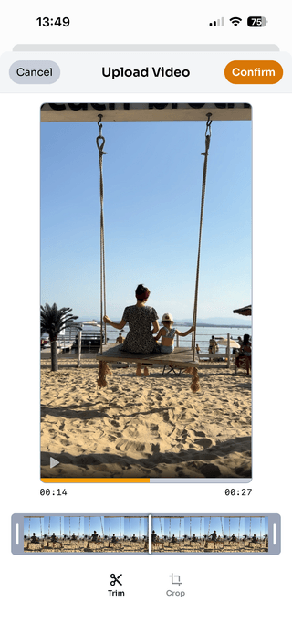 Screenshot presenting upload screen within WithSubtitles app